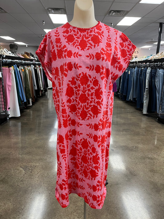 Dress Casual Midi By Boden In Pink & Red, Size:12