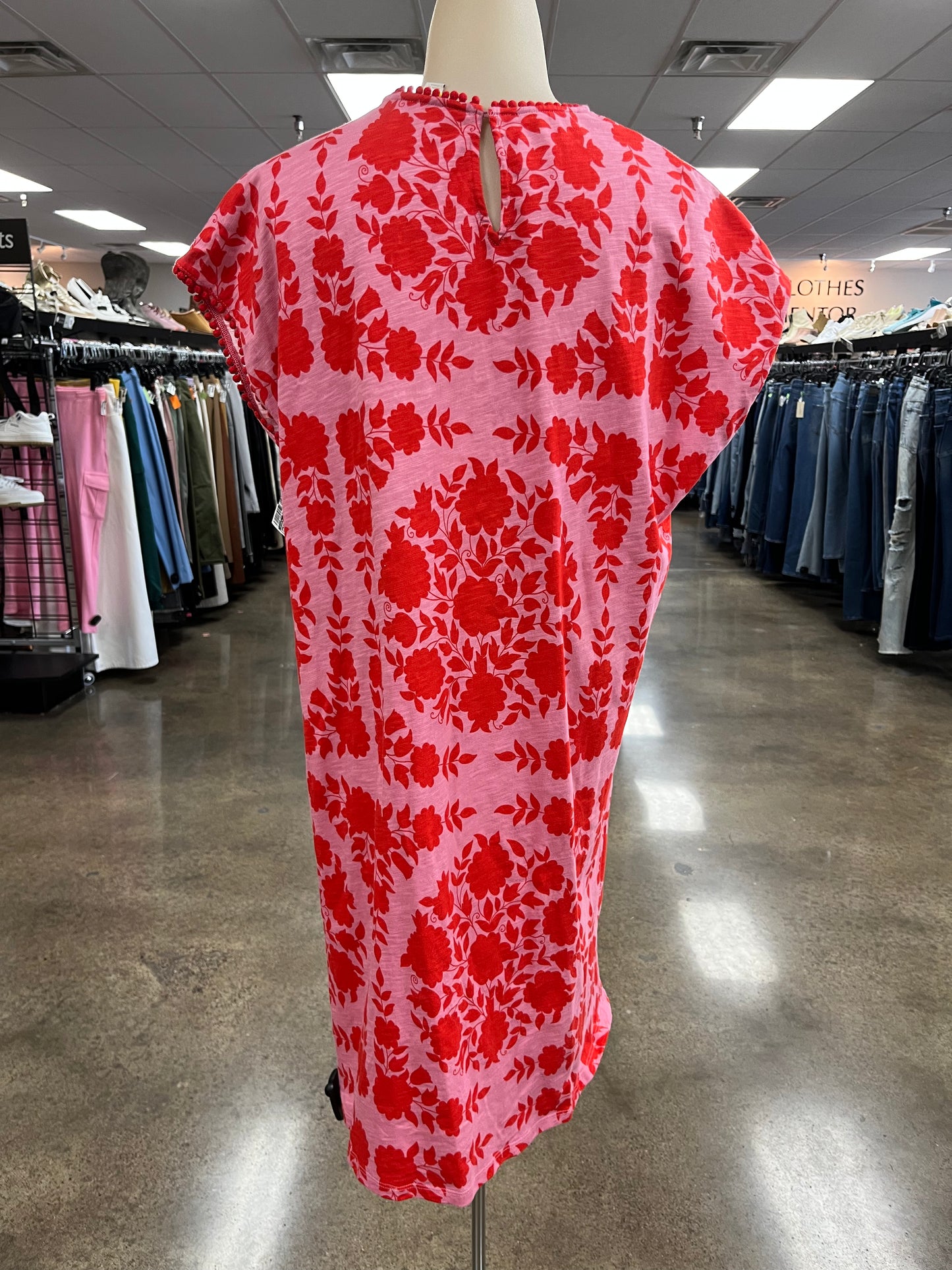 Dress Casual Midi By Boden In Pink & Red, Size:12