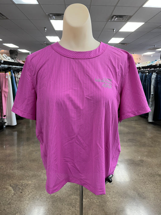 Athletic Top Ss By Lululemon In Pink, Size:S