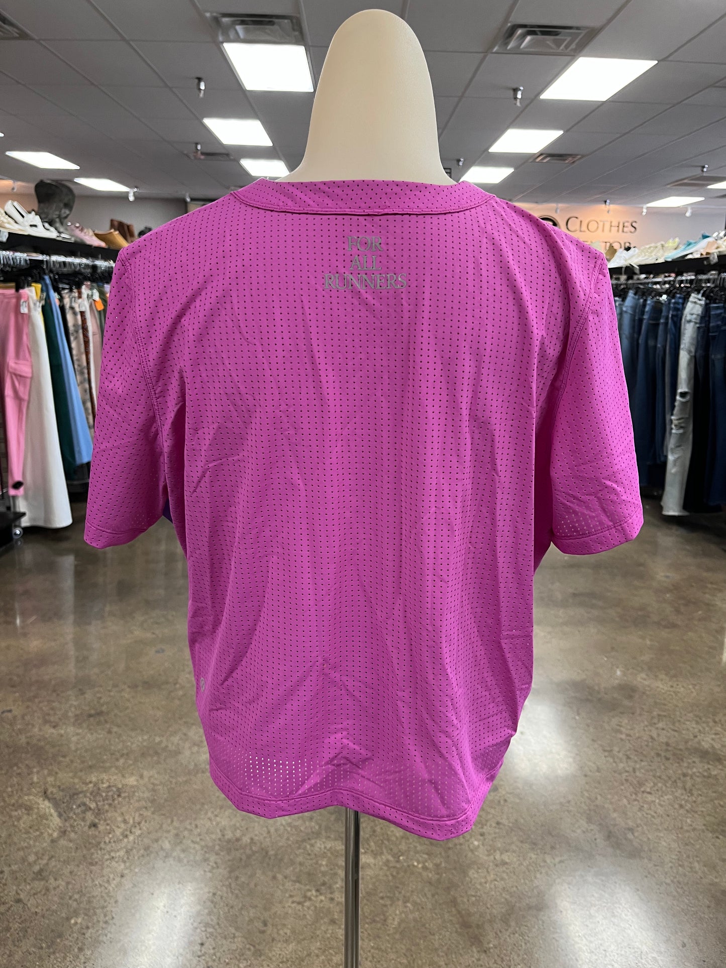 Athletic Top Ss By Lululemon In Pink, Size:S