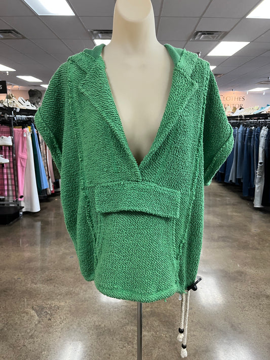 Sweatshirt Hoodie By Free People In Green, Size:S