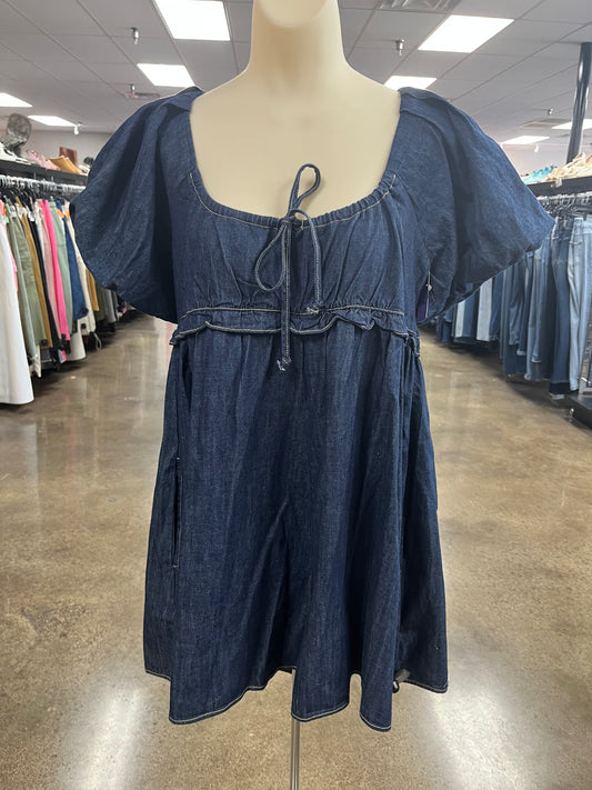 Dress Casual Short By Impressions In Blue Denim, Size:L