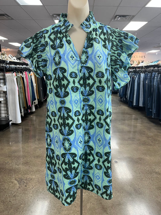 Dress Casual Short By Thml In Blue & Green, Size:M