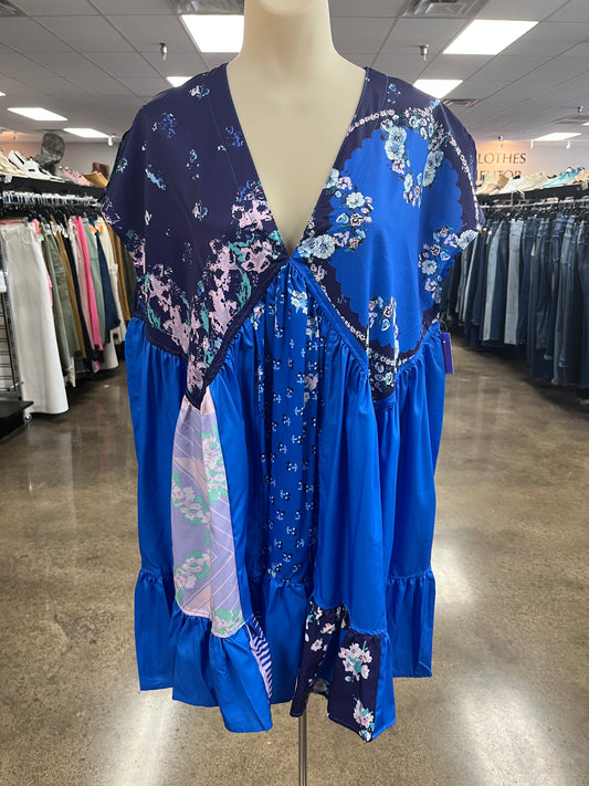 Dress Casual Short By Clothes Mentor In Blue & Purple, Size:L