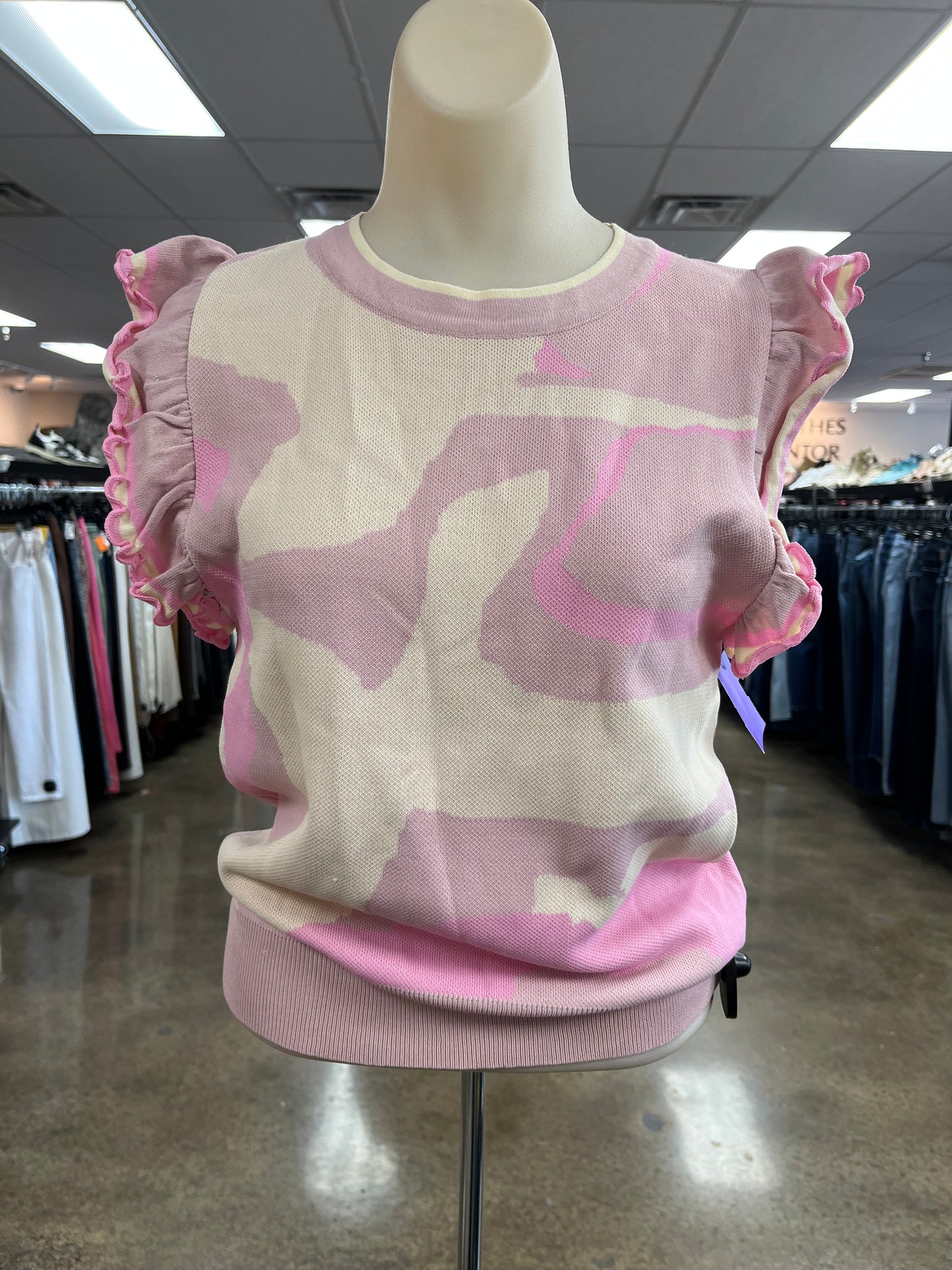 Top Ss By Fate In Pink & Tan, Size:M