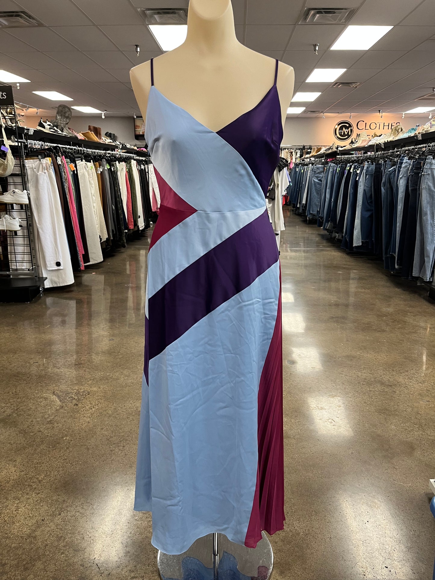 Dress Casual Maxi By Bcbgmaxazria In Blue & Purple, Size:2