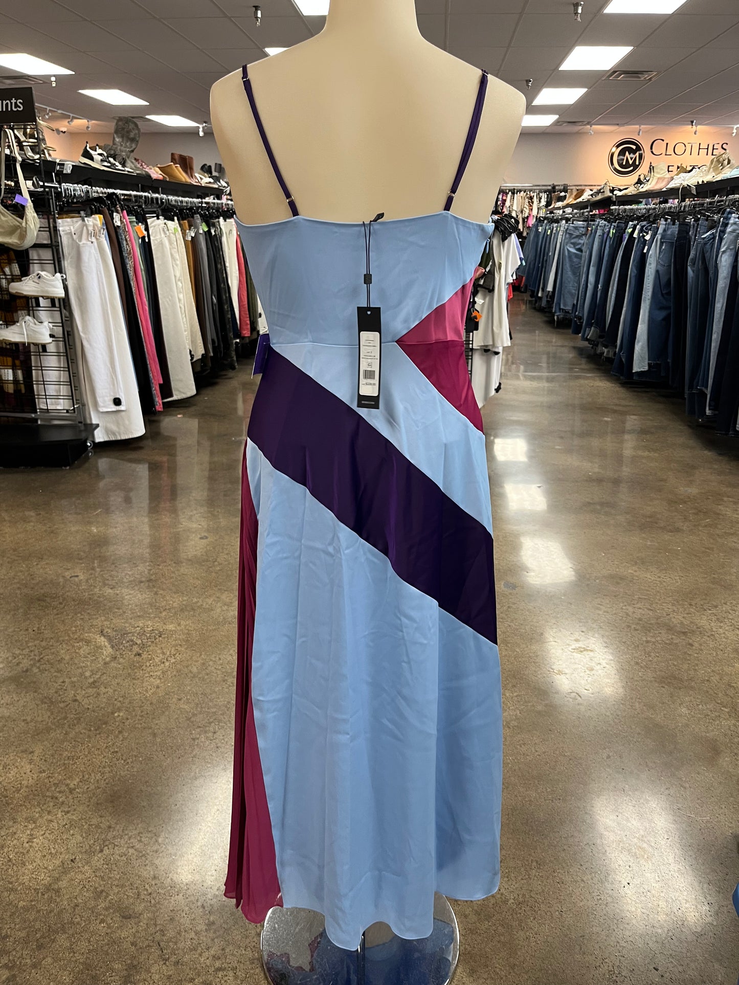 Dress Casual Maxi By Bcbgmaxazria In Blue & Purple, Size:2