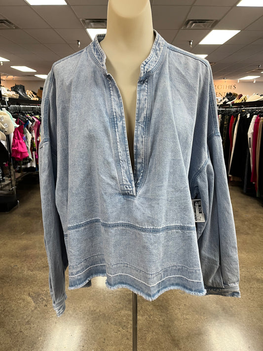 Top Ls By We The Free In Blue Denim, Size:Xs