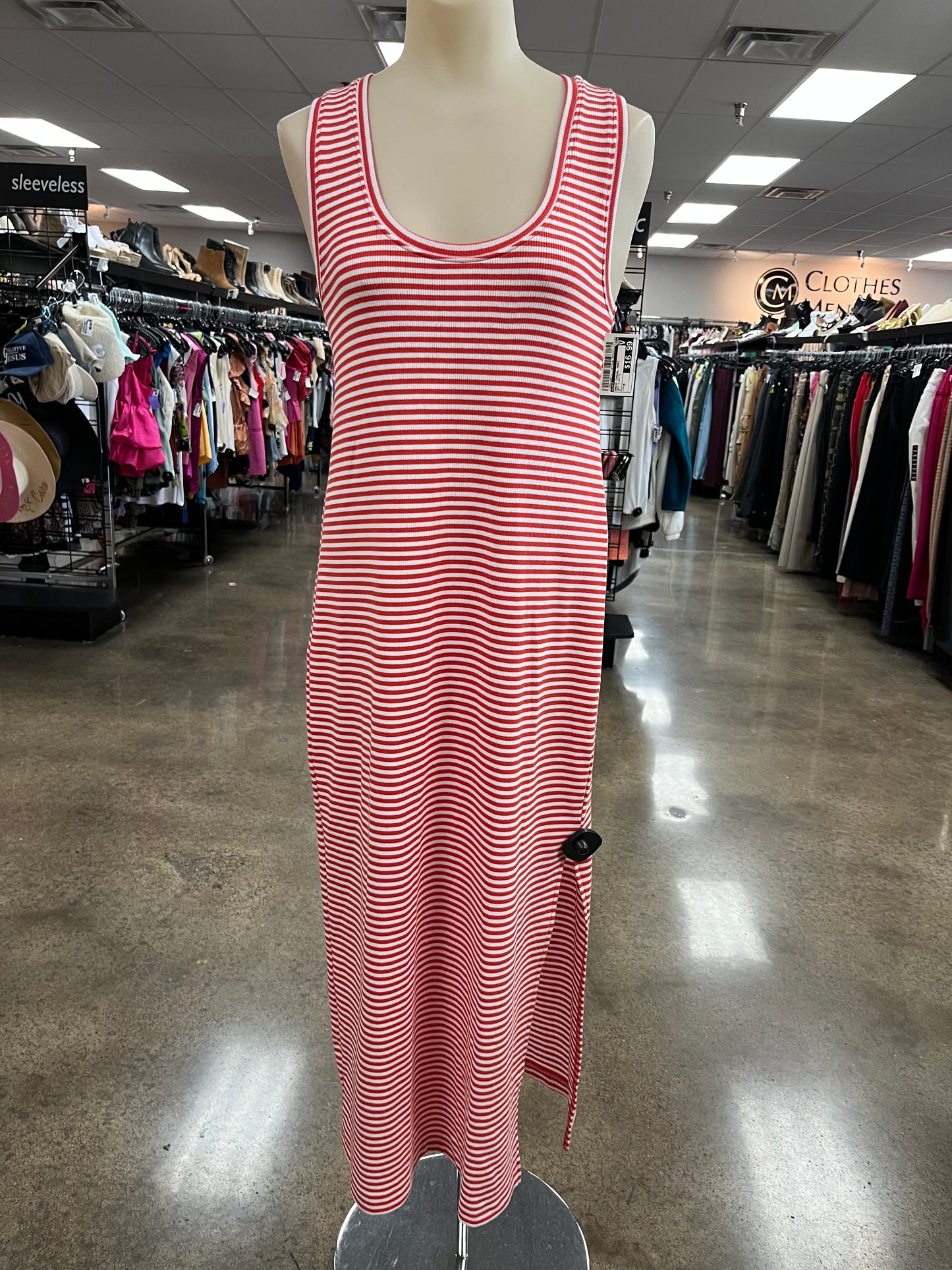 Dress Casual Maxi By Loft In Red & White, Size:M