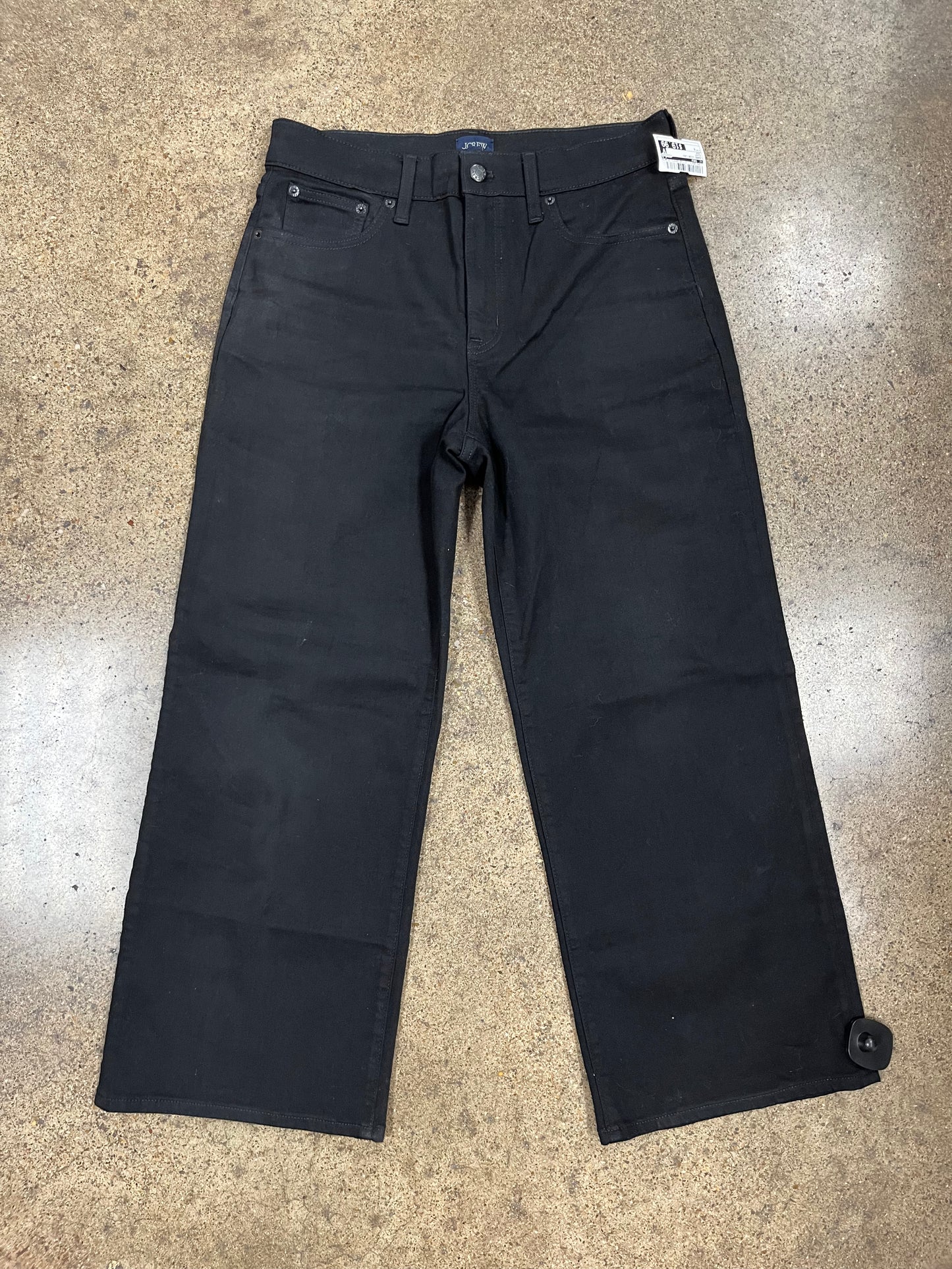 Jeans Wide Leg By J. Crew In Black, Size:8