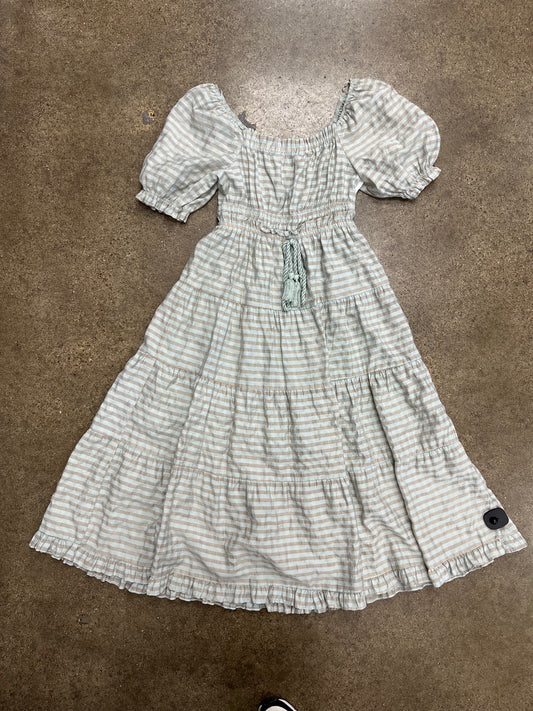 Dress Casual Midi By Moon River In Blue & Brown, Size:Xs