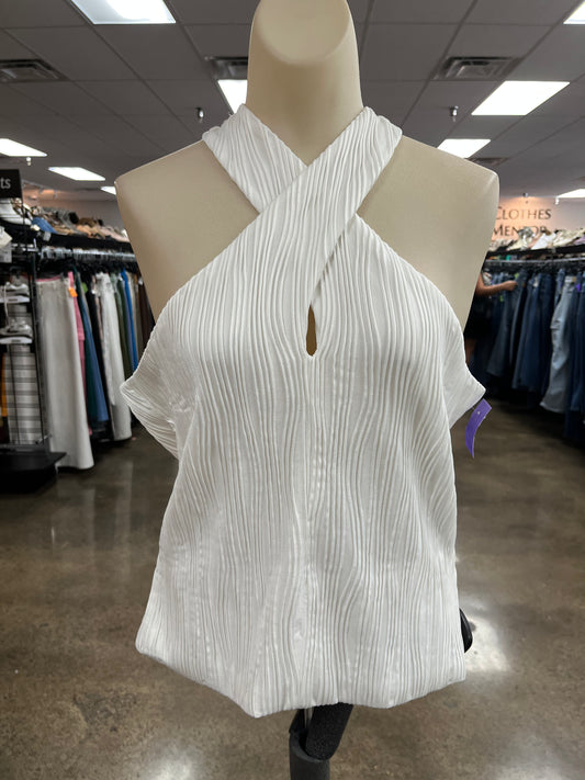 Top Sleeveless By Anthropologie In White, Size:M