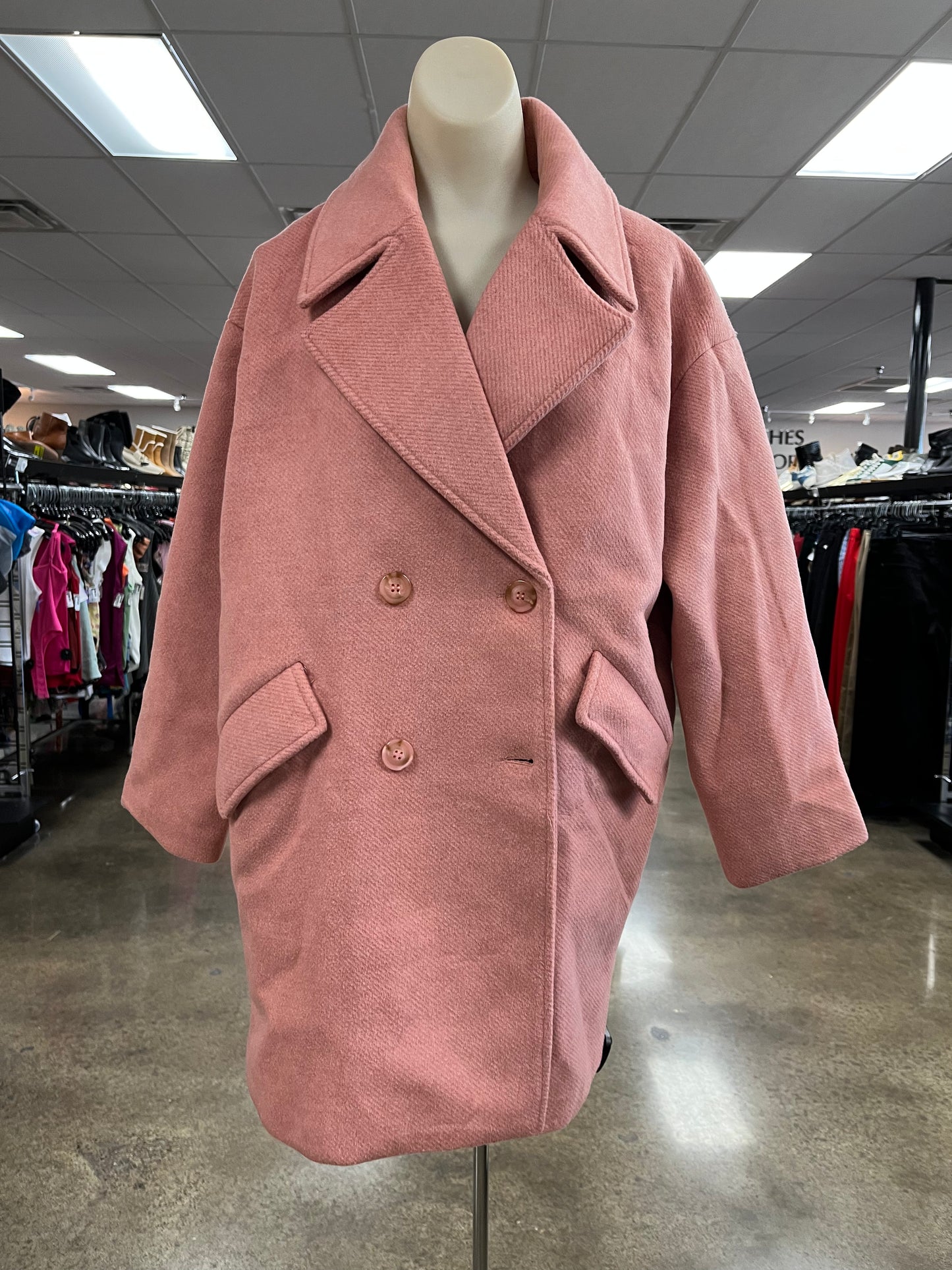 Coat Peacoat By Clothes Mentor In Pink, Size:S