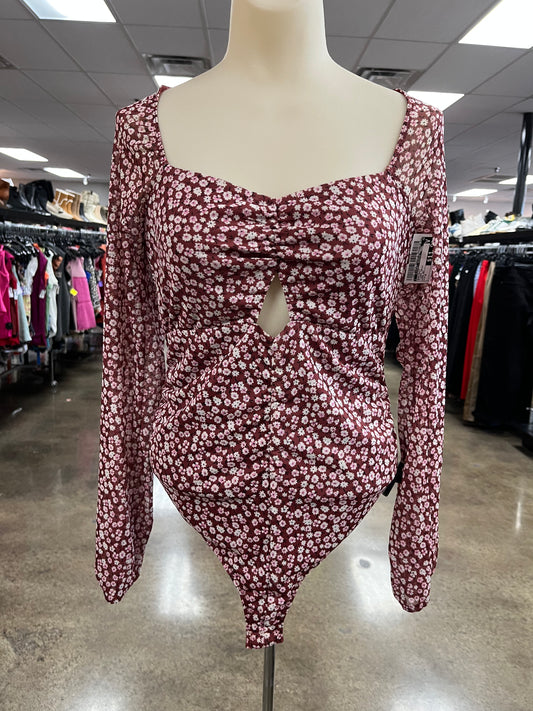 Bodysuit By Clothes Mentor In Floral Print, Size:M