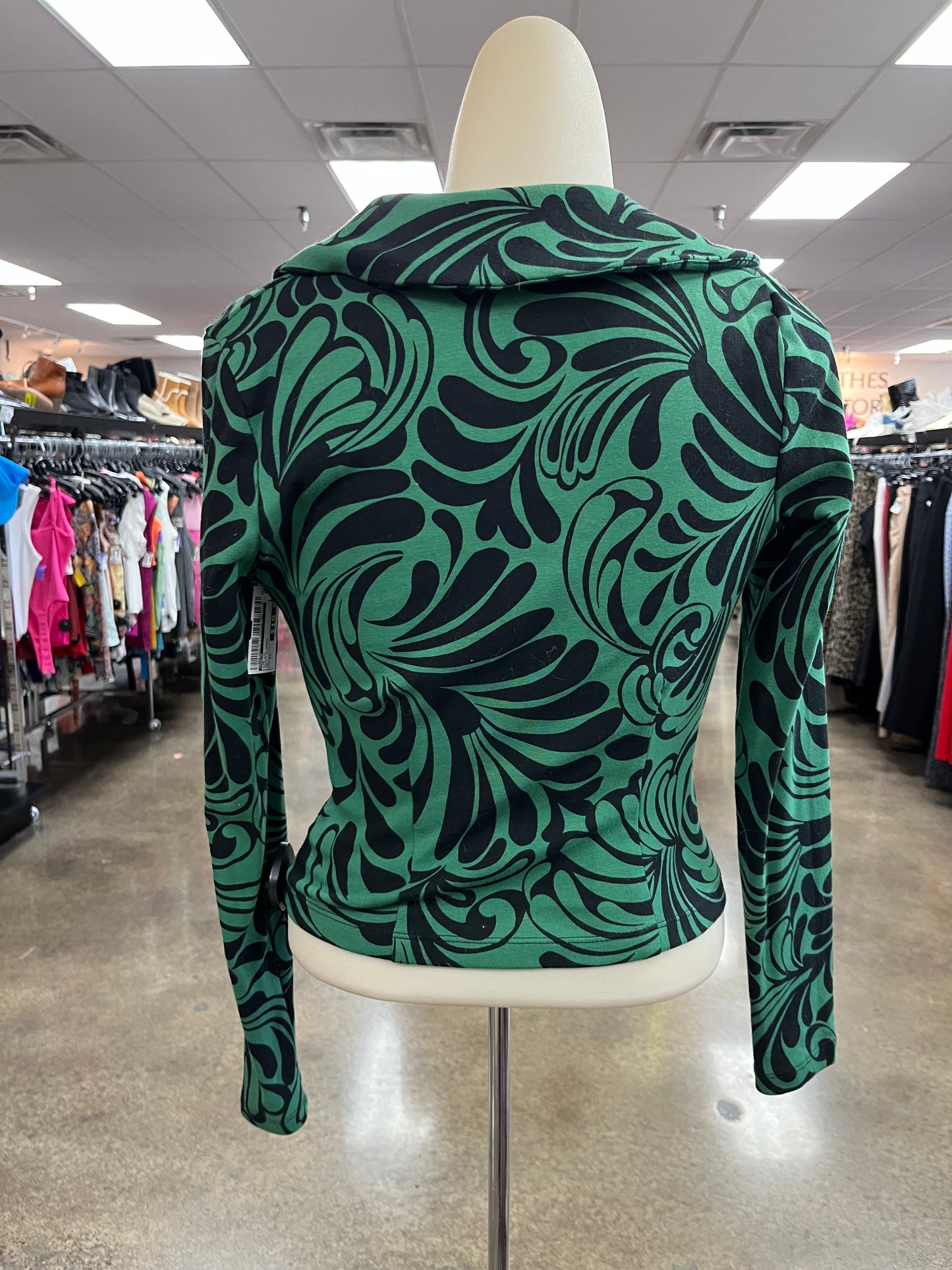 Top Ls By Maeve In Black & Green, Size:Xs