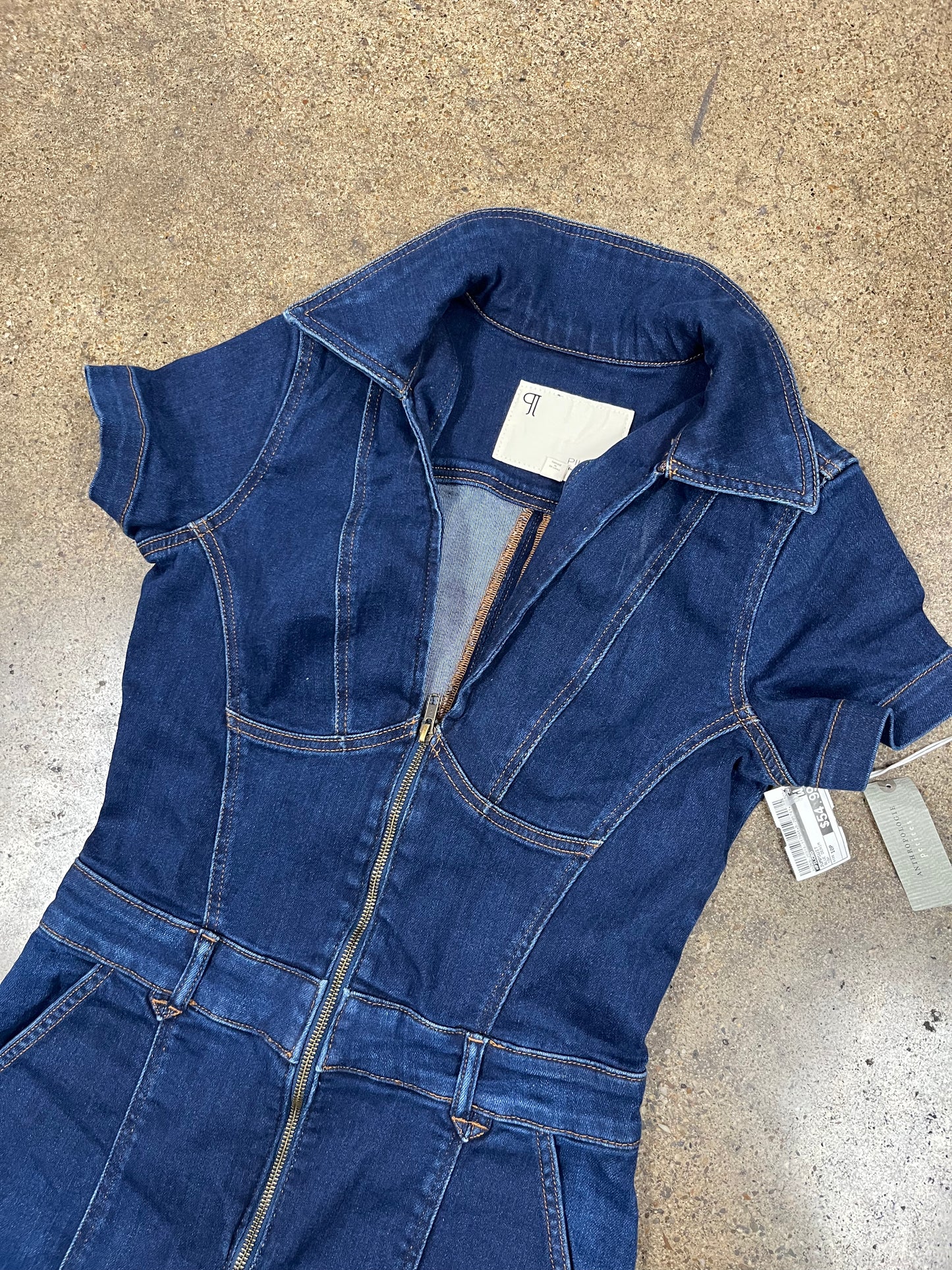 Jumpsuit By Pilcro In Blue Denim, Size:10P