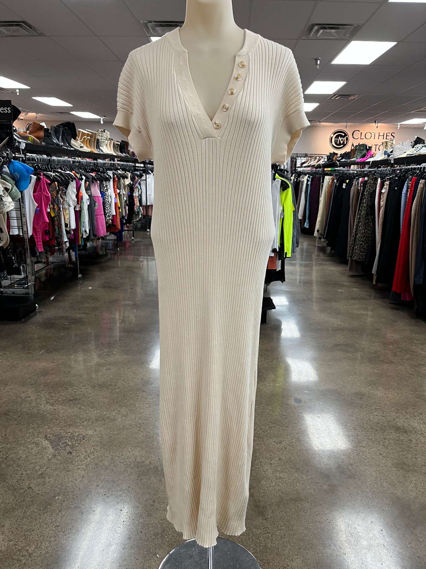 Dress Casual Maxi By Varley In Cream, Size:Xs