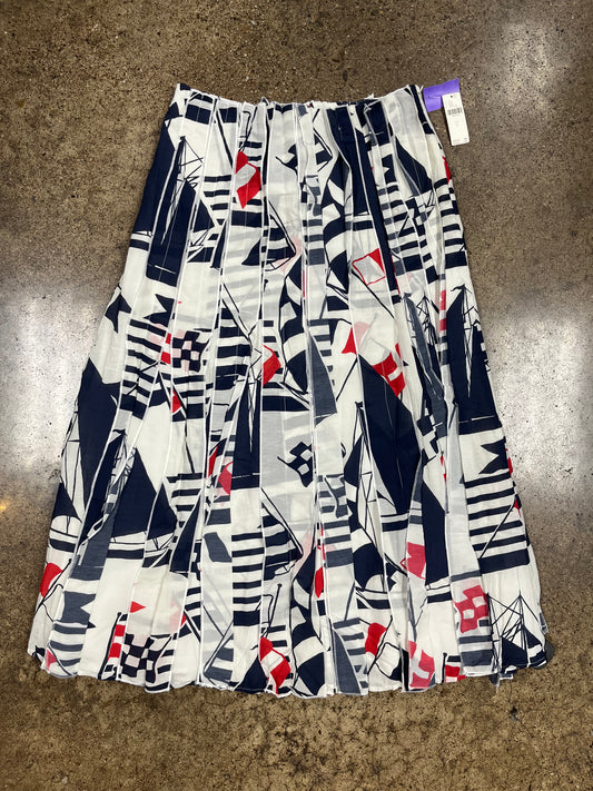 Skirt Midi By Maeve In Blue & Red & White, Size:L