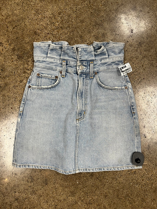 Skirt Mini & Short By Agolde In Blue Denim, Size:0