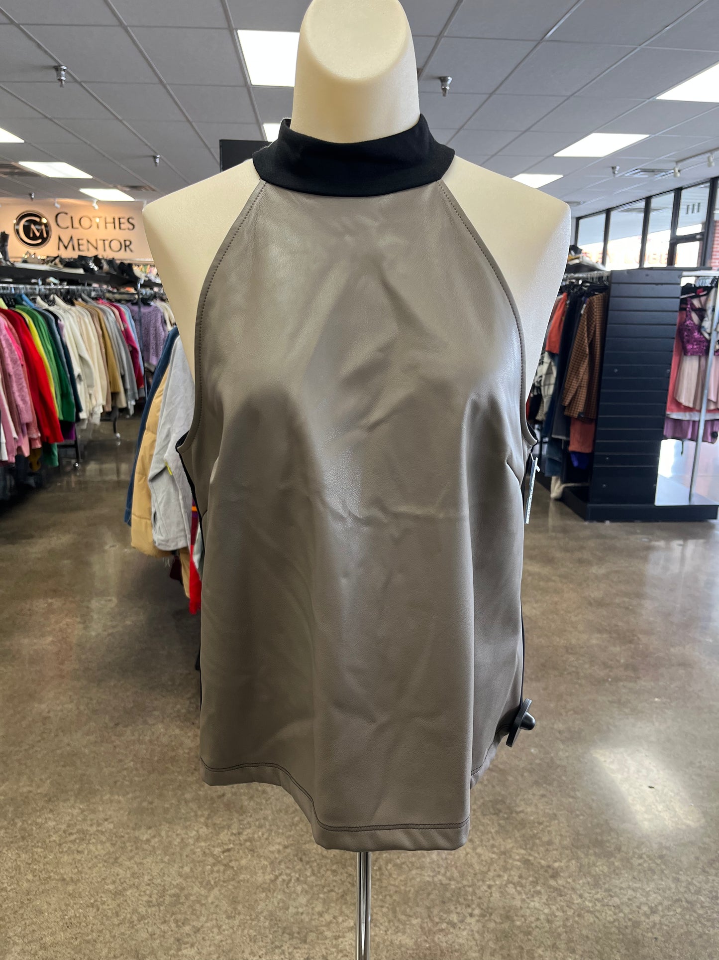 Top Sleeveless By Drew In Black & Brown, Size:L