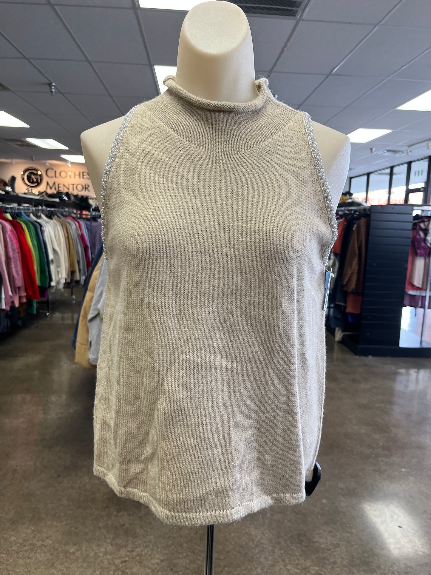 Top Sleeveless By Drew In Tan, Size:L