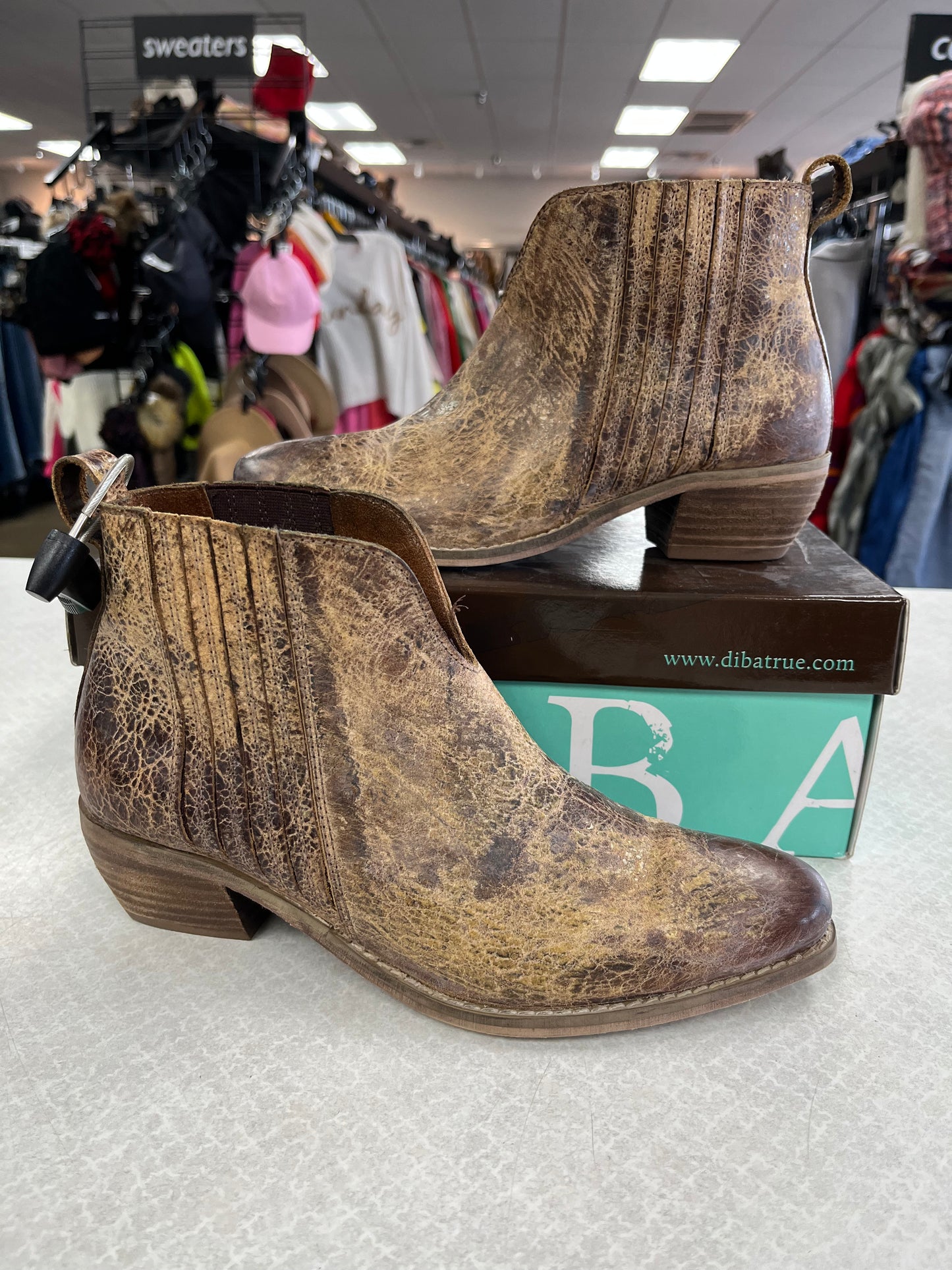 Boots Ankle Heels By Diba In Tan, Size:7.5