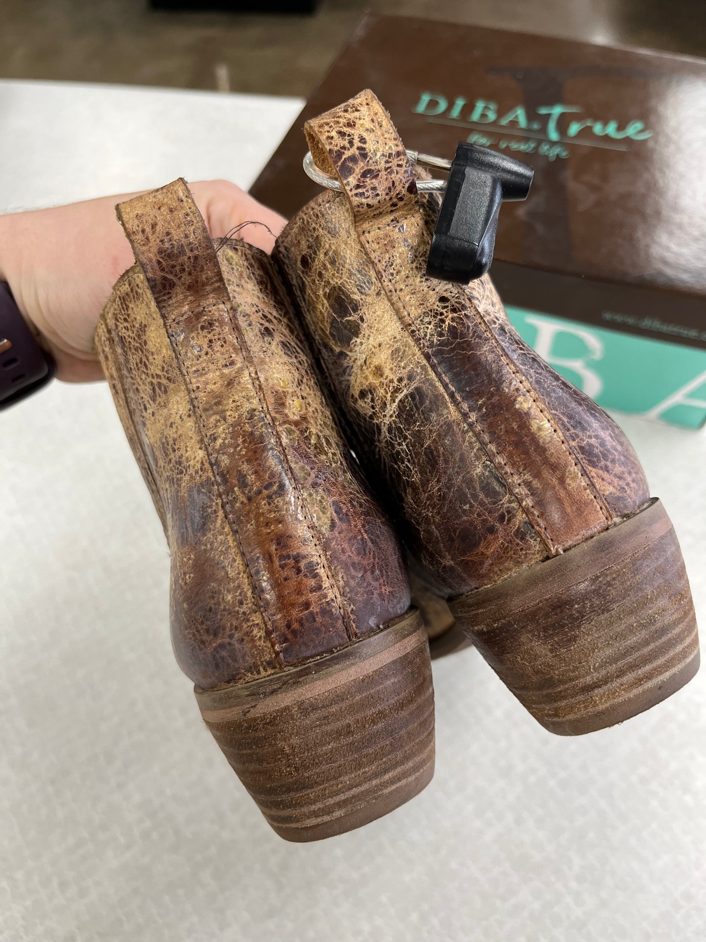 Boots Ankle Heels By Diba In Tan, Size:7.5