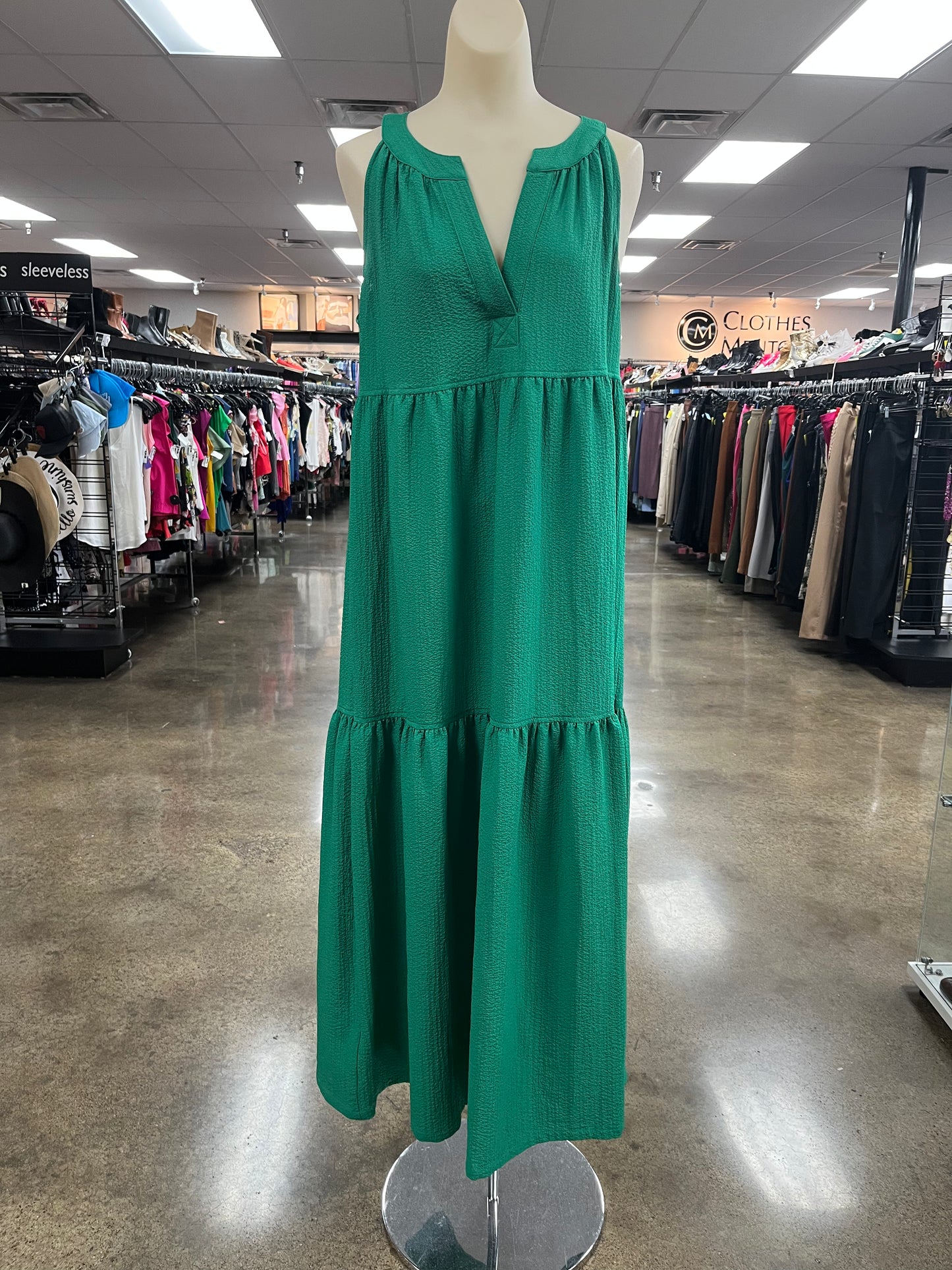 Dress Casual Maxi By Calvin Klein In Green, Size:6