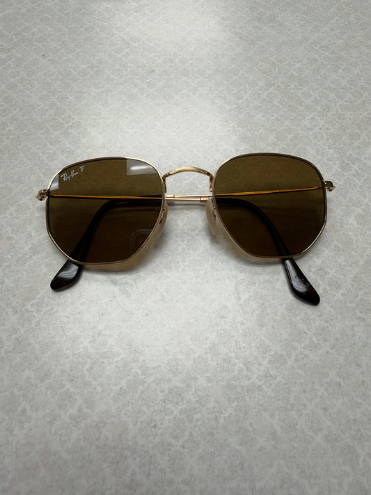 Sunglasses Designer By Ray Ban In Gold
