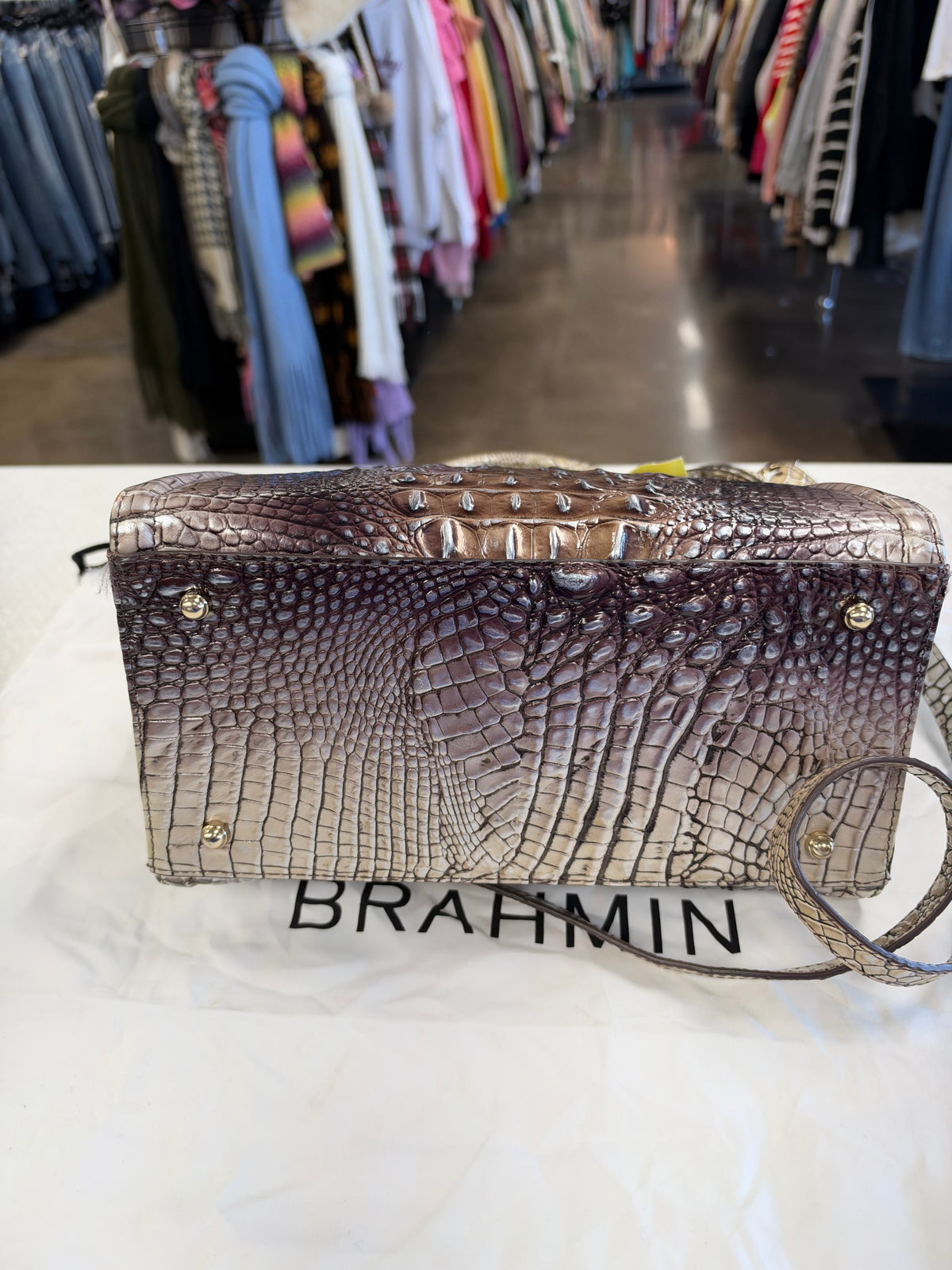 Handbag Designer By Brahmin In Grey, Size:Large