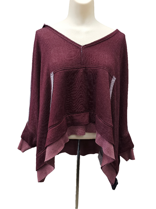 Athletic Sweatshirt Hoodie By Free People In Maroon, Size:Xs