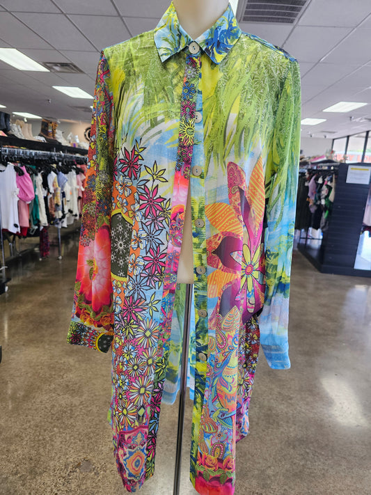 Dress Casual Short By John Mark In Floral Print, Size:S