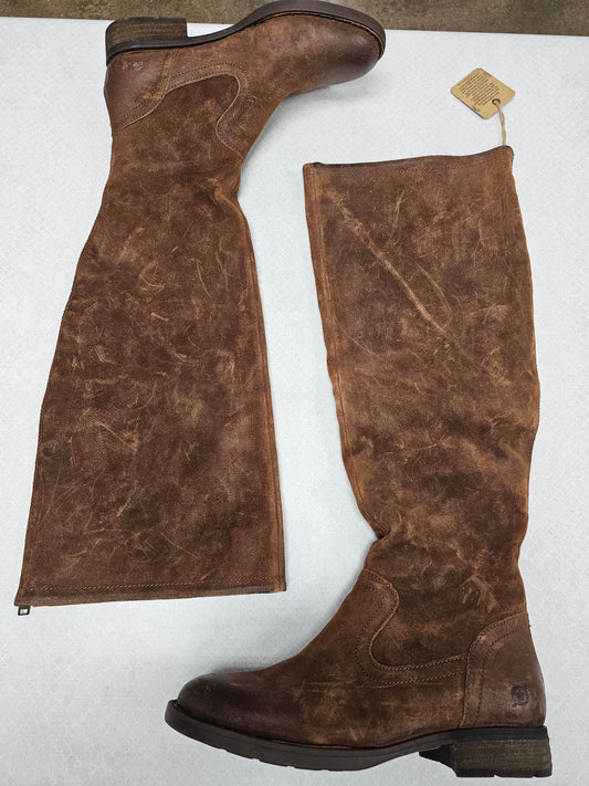 Boots Knee Heels By Born In Brown, Size:8