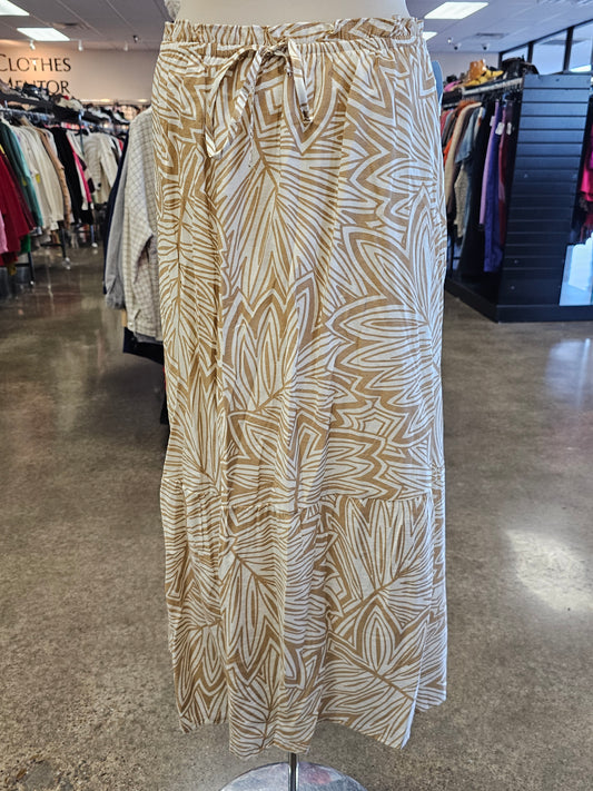 Skirt Maxi By By The River In Tan & White, Size:L