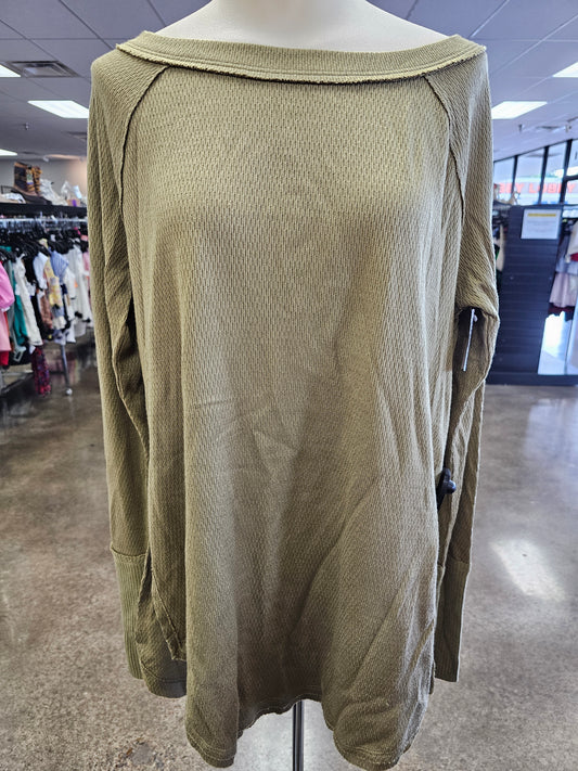 Top Ls By We The Free In Green, Size:S