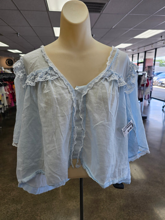 Top Ss By Free People In Blue, Size:L