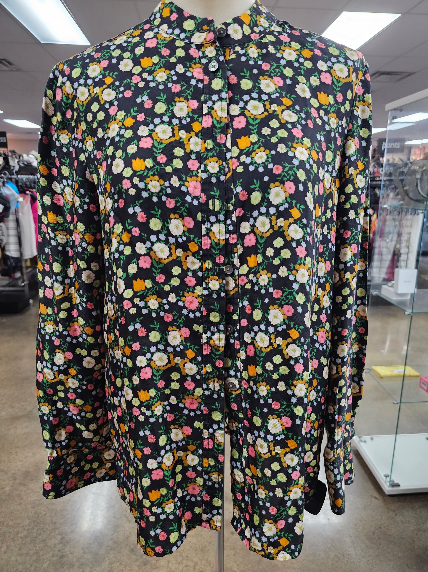 Top Ls Designer By Tory Burch In Floral Print, Size:4