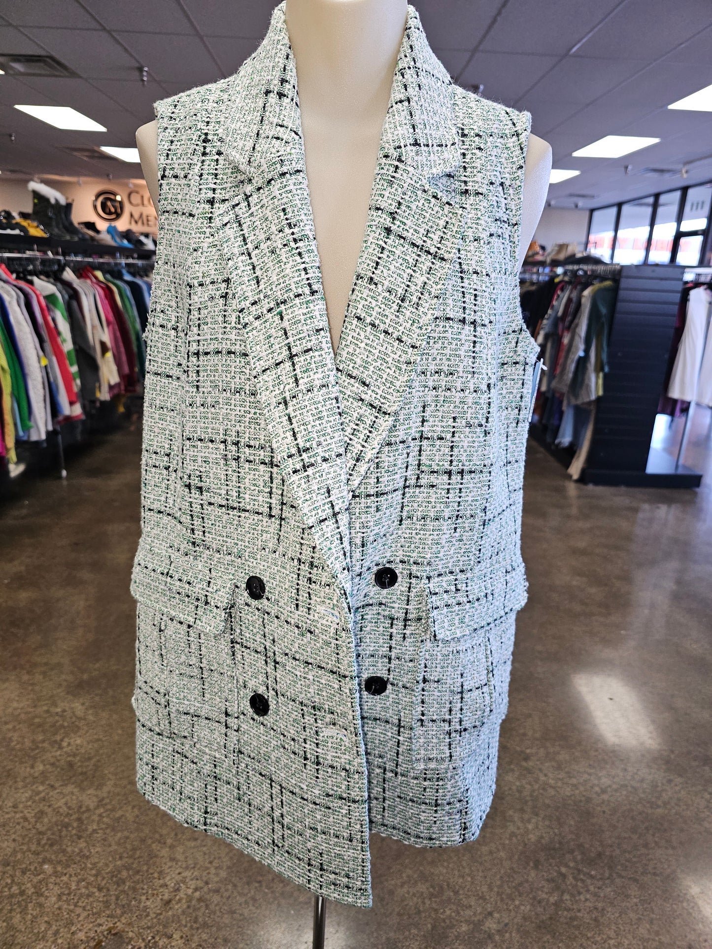 Vest Other By Maeve In Plaid Pattern, Size:M