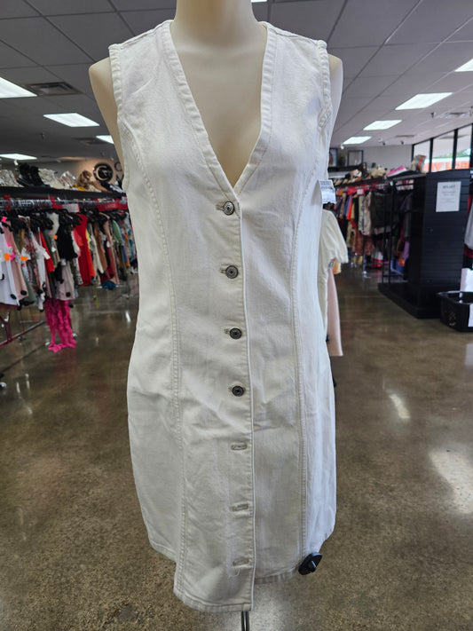 Dress Casual Short By Abercrombie And Fitch In White Denim, Size:S