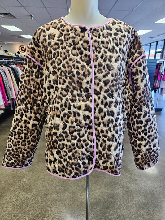Jacket Puffer & Quilted By Entro In Animal Print, Size:L