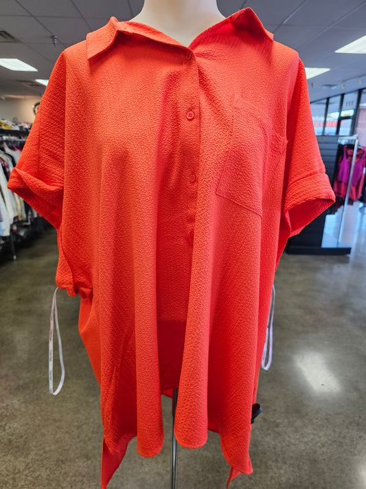 Top Ss By Calvin Klein In Orange, Size:2X