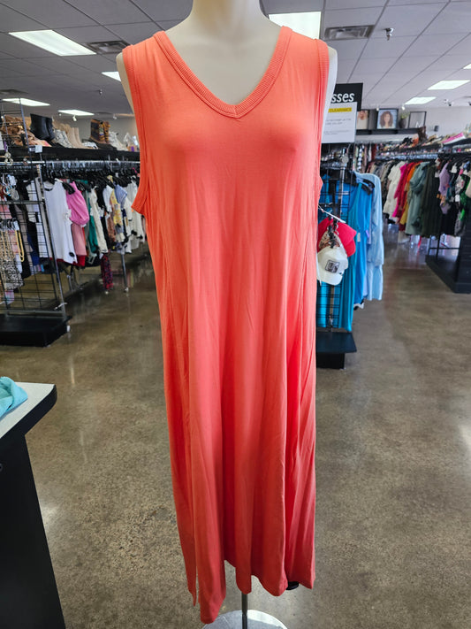 Dress Casual Maxi By Chicos In Orange, Size:M