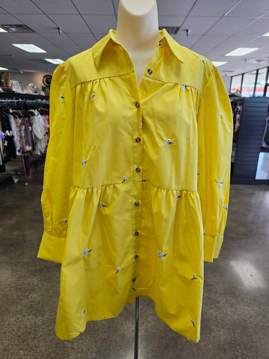 Tunic Ls By Clothes Mentor In Yellow, Size:M